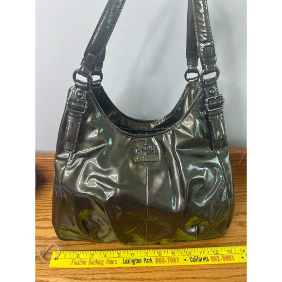 Coach Maggie Madison 18760 Copper/Brown Patent Leather Shoulder Hobo Bag, - Picture 9 of 12